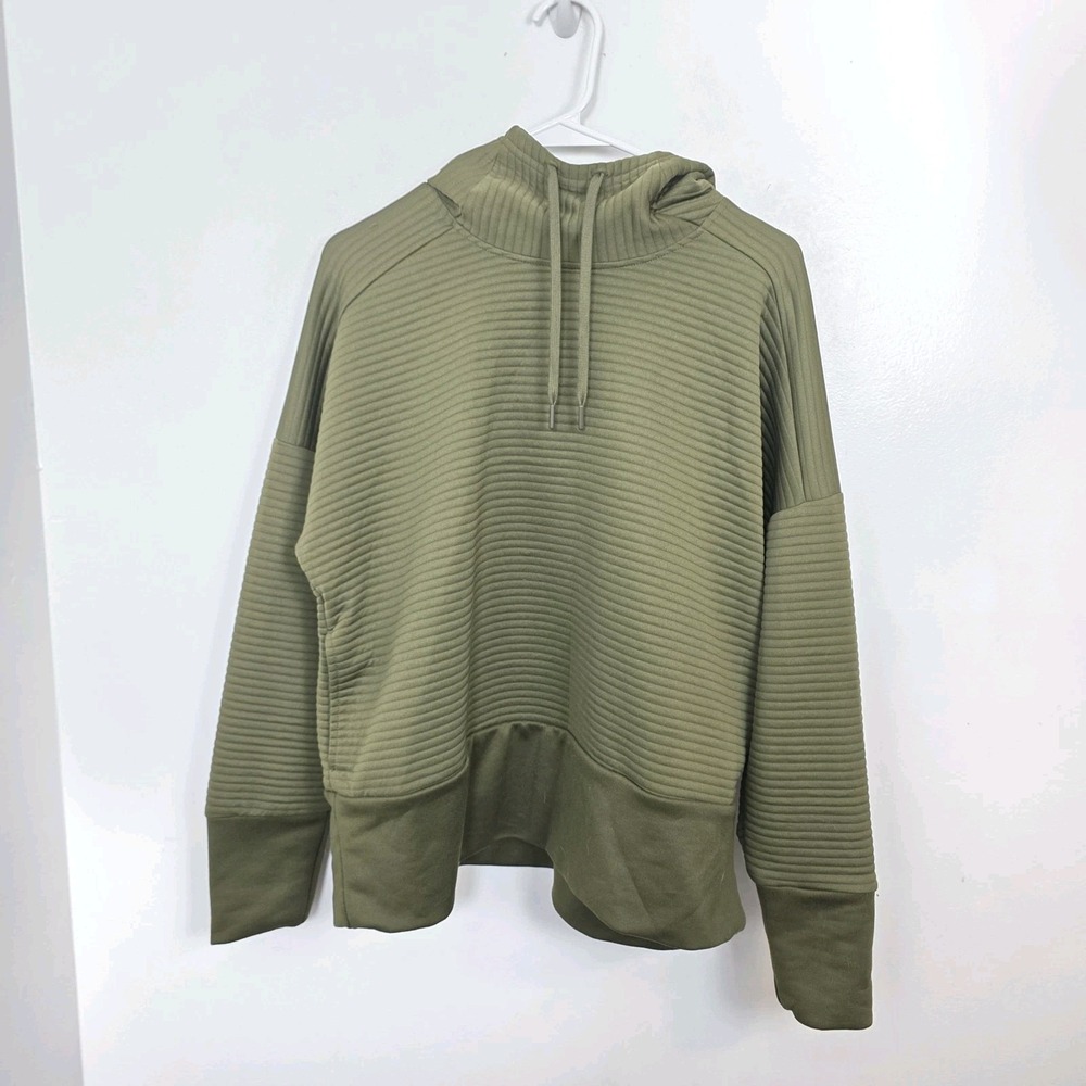 Nike Green Dri-Fit Oversized Boxy Ribbed Sporty Athletic Hoodie Pullover Size M